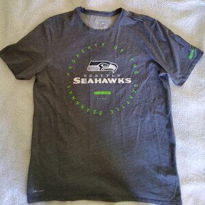 NIKE Dri Fit NFL Equipment Training Seattle Seahawks T-Shirt Size Large